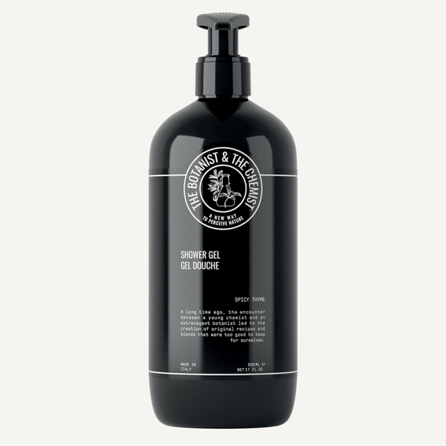 THE BOTANIST & THE CHEMIST SHOWER GEL, SPICY THYME IN A OMEGA 500ML