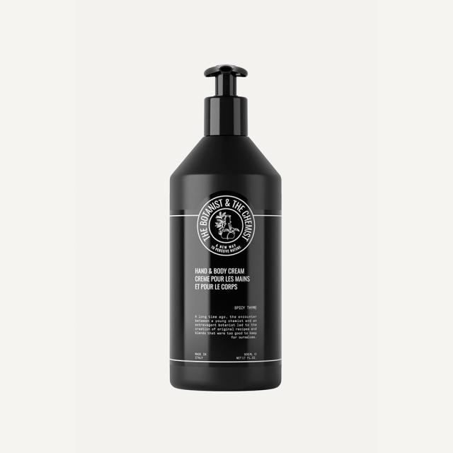 THE BOTANIST & THE CHEMIST HAND & BODY CREAM, SPICY THYME IN A INVISIBLE 500ML