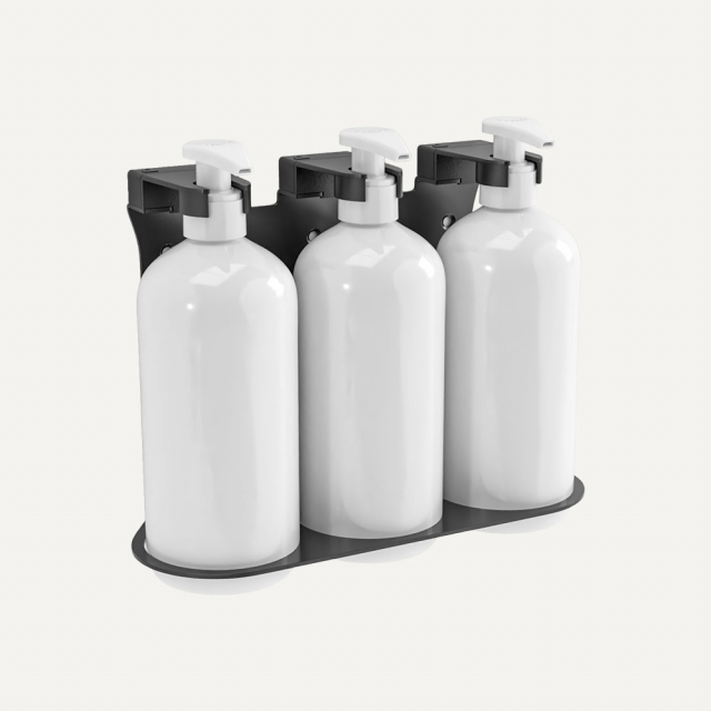 TRIPLE BRACKET MAGNET BLACK PAINTED STEEL - 500ML - OMEGA REFILLABLE