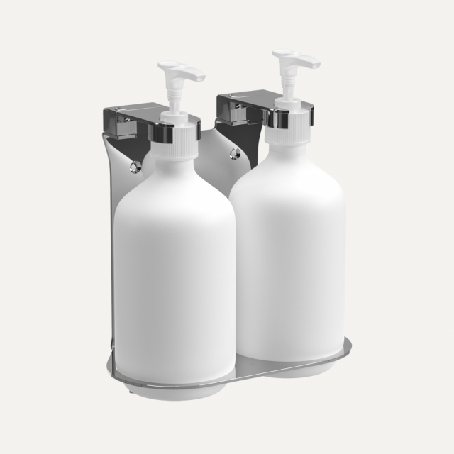 STEEL DOUBLE BRACKET STAINLESS STEEL- 500ML - CHEMIST REFILLABLE