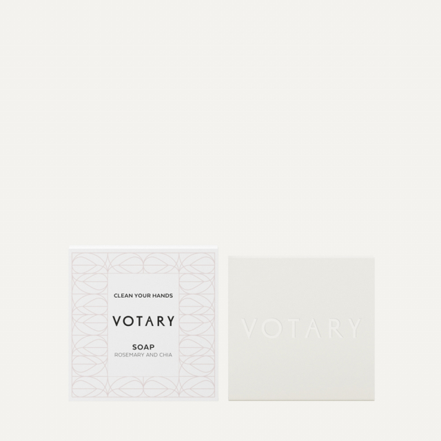 VOTARY SOAP, ROSEMARY & CHIA SQUARE IN WHITE BOX 50G
