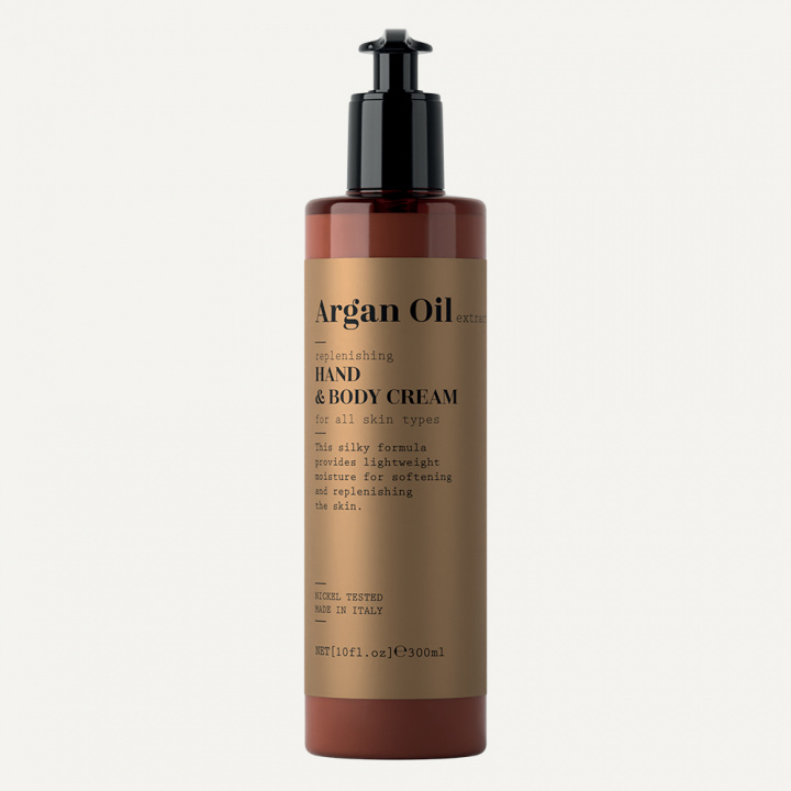 ARGAN HAND & BODY CREAM, OIL EXTRACT IN A META CYLINDRICAL DISPENSER 300ML in the group BOUTIQUE BAZAAR / UNBOUND / ARGAN at AMEGA LAB AB (ARGAN0541)