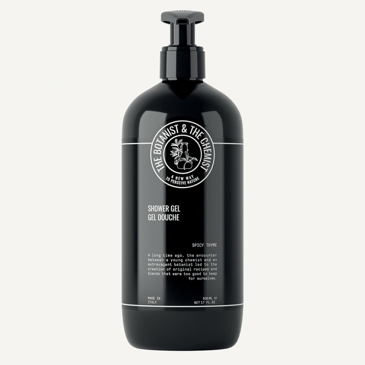 THE BOTANIST & THE CHEMIST SHOWER GEL, SPICY THYME IN A OMEGA 500ML