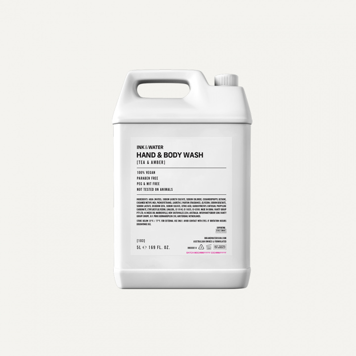 INK & WATER TEA & AMBER HAND & BODY WASH 5L in the group THE SHOP / VANITY GROUP / INK & WATER at AMEGA LAB AB (INK00298)