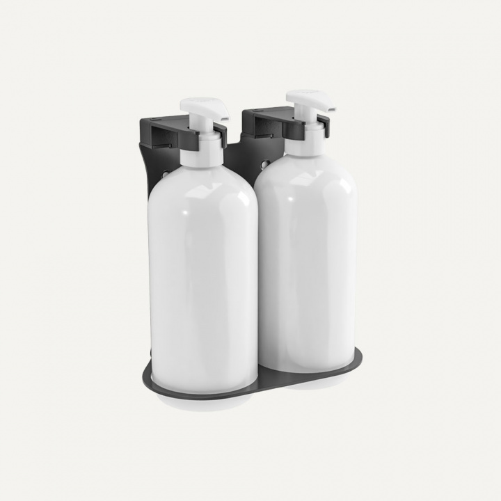 DOUBLE BRACKET MAGNET BLACK PAINTED STEEL - 500ML - OMEGA REFILLABLE in the group THE SHOP / IN STOCK COLLECTION / DISPENSERS at AMEGA LAB AB (LBA776311P2)