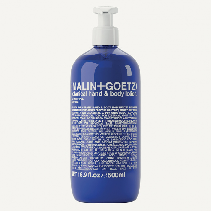 MALIN+GOETZ HAND & BODY CREAM, BOTANICAL IN OMEGA CYLINDRICAL DISPENSER 500ML in the group BOUTIQUE BAZAAR / CONTRACT CLUB / MALIN + GOETZ at AMEGA LAB AB (MG.071)