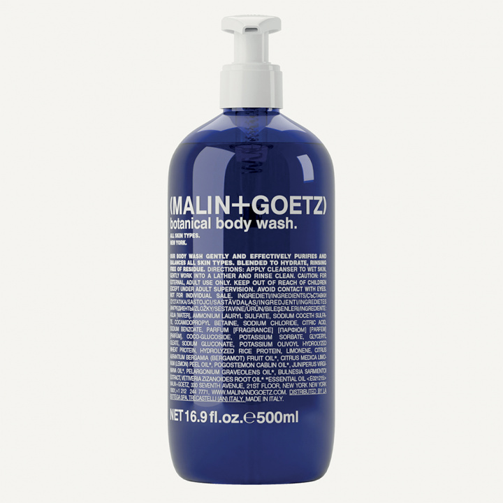 MALIN+GOETZ SHOWER GEL, BOTANICAL IN OMEGA CYLINDRICAL DISPENSER 500ML in the group BOUTIQUE BAZAAR / CONTRACT CLUB / MALIN + GOETZ at AMEGA LAB AB (MG.072)