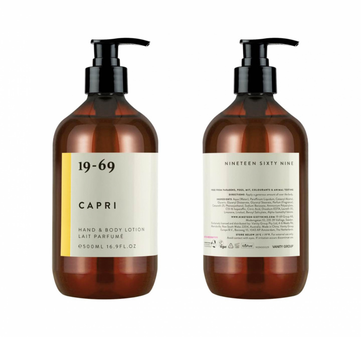 19-69 CAPRI HAND & BODY LOTION 500ML BOTTLE in the group THE SHOP / VANITY GROUP / 19-69 at AMEGA LAB AB (NSN00317)