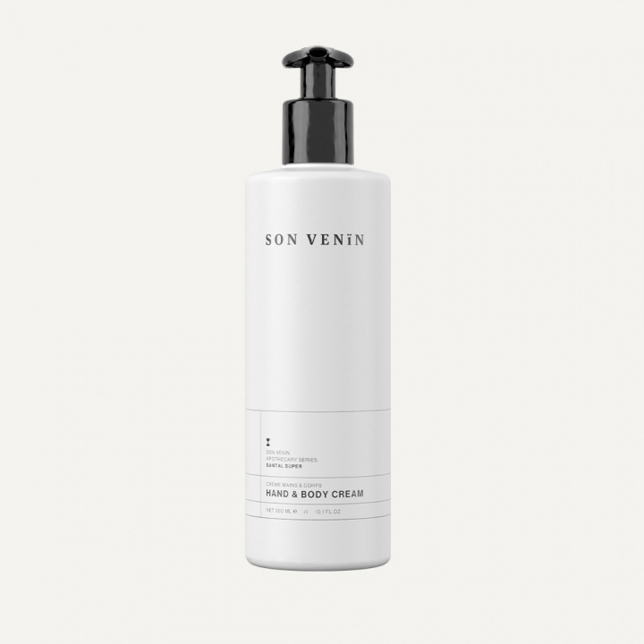 SON VENIN HAND & BODY CREAM, SANTAL SUPER, INVISIBLE DISPENSER 300ML in the group THE SHOP / LA BOTTEGA / SON VENIN at AMEGA LAB AB (SOVSS18211P1EUR)