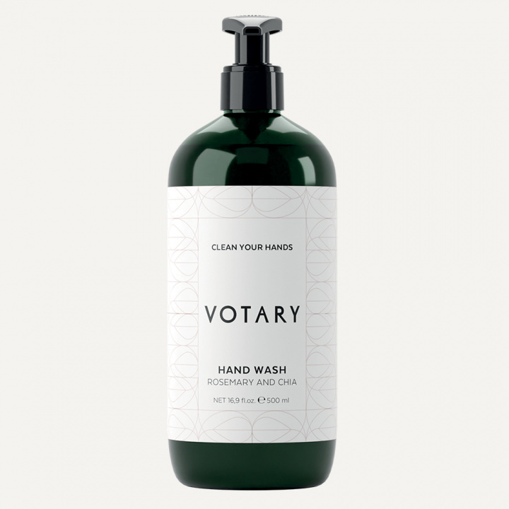 VOTARY HAND WASH, ROSEMARY & CHIA IN OMEGA CYLINDRICAL DISPENSER 500ML in the group BOUTIQUE BAZAAR / CONTRACT CLUB / VOTARY at AMEGA LAB AB (VOTARY100)